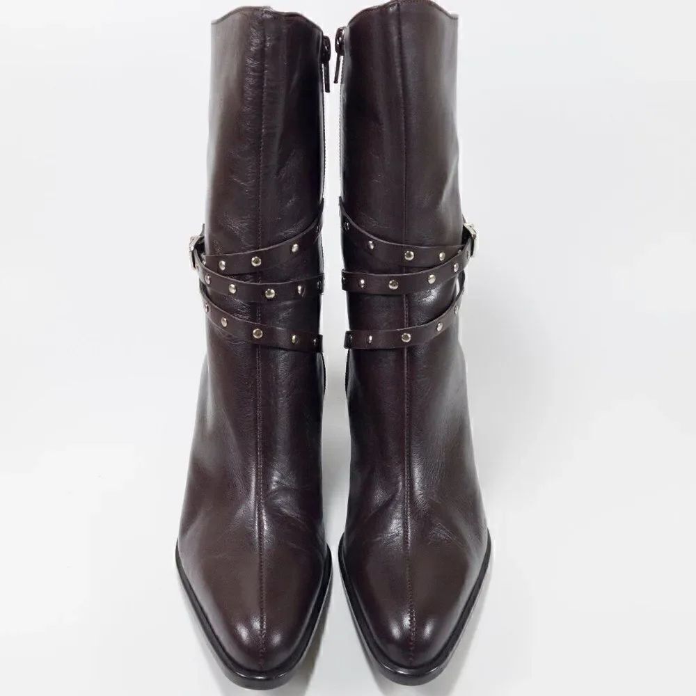 A Marinelli Healed Leather Boots - Size 7.5M